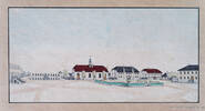 Сарепта. Северо-западная часть площади. Цветная акварель. 1846 г.
