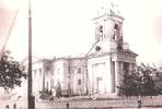 г. Маркс. Бывшая лютеранская церковь.Фото 1956 г.Запечатлен момент разборки колокольни.